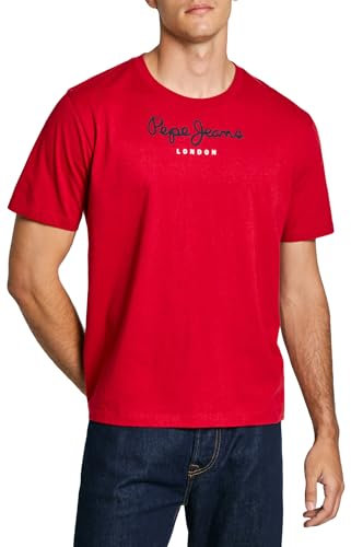 Pepe Jeans Eggo N Camiseta, Rojo (Ruby Red), XL Hombre