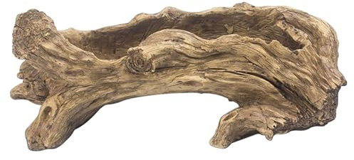 Fioriera in Legno in Resina Artificiale Albero Artificiale Sforzo Vintage piantatrice succulenta Decorativa fioriera di Tronchi Unica per Esterno Interno 13,8x3,9x5,3 Pollici