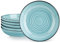 vancasso BONBON Ciotole per Pasta Set di 6-24,3 x 5,5 cm Piatti Fondi in Gres, 1500 ML Ciotole Grandi per Zuppa, Pasta, Insalata, Adatti al Forno a Microonde e Lavastoviglie, Dipinto a Mano, Blu
