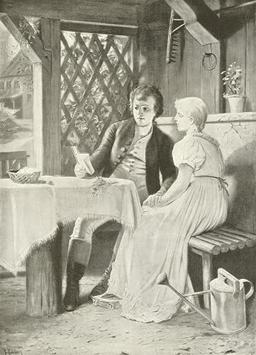 VsoxA Berühmte Gemälde Kunst Poster Leinwand Retro Poster Goethe Und Frederike Von Hermann Kaulbach für Schlafzimmer Home Decor 60x90cm
