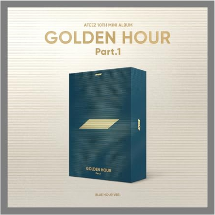 ATEEZ GOLDEN HOUR : Part.1 10th Mini Album with Tracking Sealed ATZ (Standard Blue Hour Version)