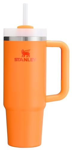 Stanley Quencher H2.0 FlowState - Vaso aislado al vacío de acero inoxidable con tapa y cañita para agua, té helado, café, batidos y más, dorado, 887 ml