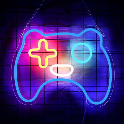 Joystick Insegna al Neon Gamepad Luce al Neon per Gamer LED Insegna al Neon per la Decorazione Della Parete Dimmerabile Luce al Neon LED per la Decorazione Della Stanza Del Giocatore Man Cave Wall Art