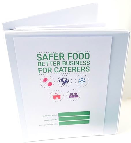 Safer Food Better Business for Caterers Folder with 13 Month Diary, Fridge Temperature Records, 4 x Dishes & Their Allergen Charts & 1 Year Calendar