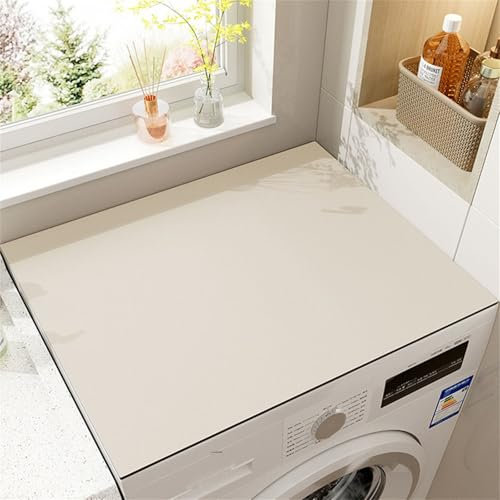 Highdi Housse de Protection pour Machine à Laver Top, Monochrome Coussin de Machine à Laver Antidérapant Housse de Machine à Laver pour Machine à Laver Ou Sèche-Linge (Blanc cassé,30x40cm)