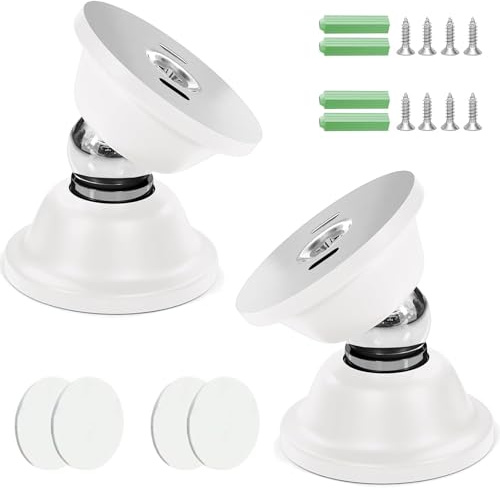 Wjelet 2PCS Magnetic Door Stopper, No Drilling Silicone Magnetic Door Stop for Motor Home Camper,Easy Installation with Double Sided Tape and Screws (White)