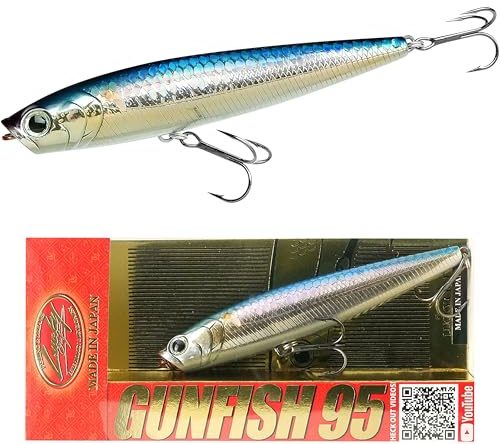LUCKY CRAFT Gunfish 95NF Top Wasserbarsch-Angelköder, 10,2 cm, schwimmender Köder mit geschröpftem Mund, Süßwasser-Forelle und Barsch, Angelausrüstung, Zubehör für Angelbox
