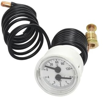 DEYIN Capillary Manometer Boiler Pressure Gauge Wall Mounted Furnace Water Pressure Gauge Replacement