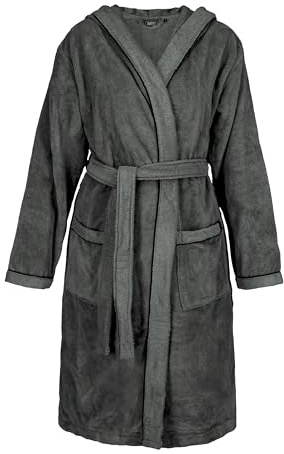 Schöner Wohnen Bademantel Damen & Herren Frottee 4 Farben mit Kapuze - Flauschig & Saugstark - Baumwolle-Mischgewebe, Doubleface - Ideal für Sauna & Zuhause