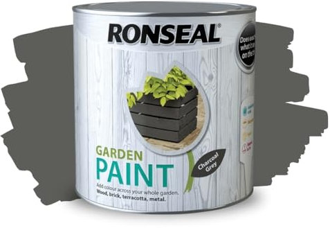 ARUUJ - Garden Paint, Fence Paints, Weather Resistant Outdoor Matt Paints, Water Based Paint For Sheds, Metal, Terracotta, Easy to Apply, Long-Lasting Colour & Protection (Charcoal Grey, 2.5L)