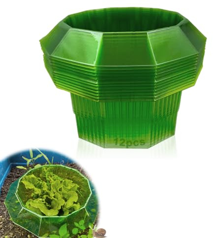 Anyingkai Colliers Anti-Limaces et Escargots,Colliers Anti-Escargots Naturel,Anneaux Anti-Limaces Efficaces pour Salades et Choux,Collier de Protection Plantes Contre Escargots (vert-12)