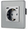 TAWOIA Schuko Steckdose Mit 20W(MAX 4A) USB Schnelllade Schnittstelle, EU-Standard 1 Fach Unterputz Mit 2,5D Curved Glas Platte, Wandsteckdose Grau 86 * 86mm