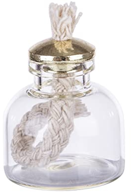 Trekido Mini lampe à alcool transparente pour les expériences de moteur Stirling et scientifique, brûleurs Bunsen en verre de 10 ml avec mèche en coton et bouchon en métal, bouteille chauffante