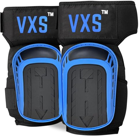 VXS Professional Knee Pads for Work, Heavy Duty Knee Pads Gardening Flooring Roofing DIY Heavy Duty Comfortable Gel Thick Cushion with Adjustable Non Slip Straps, Work Knee pads for Men Women