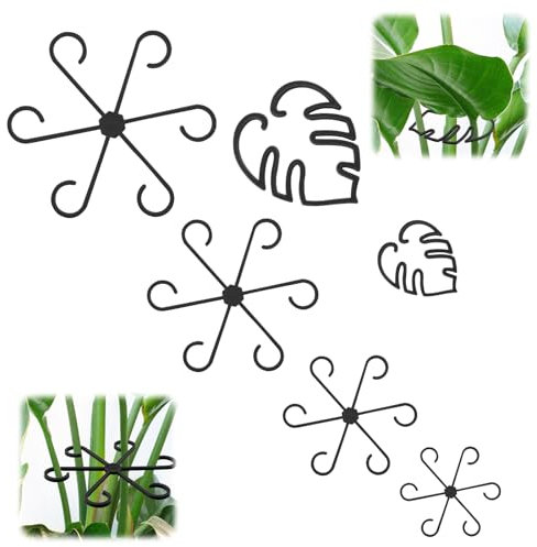 lasuroa 6stk Pflanzen Stielstützen, Monstera Pflanzenstäbe Robuste Blatt Freund Stütze Grüne Pflanzen Vermehrung Halter Kletter Zimmerpflanzen Spalier für Zimmerpflanzen Gesundes Wachstum (Schwarz)
