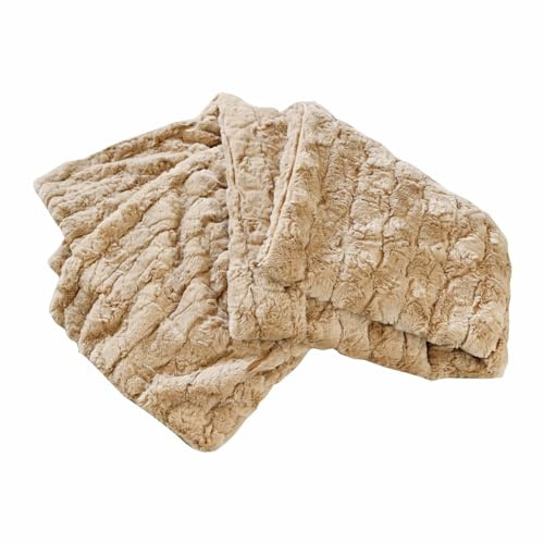 LOBERON Plaid Dorelice ,  beige | stilvolles Interieur, Unglaublich weiche Haptik, Elegante Fell-Optik, Hochwertige Verarbeitung