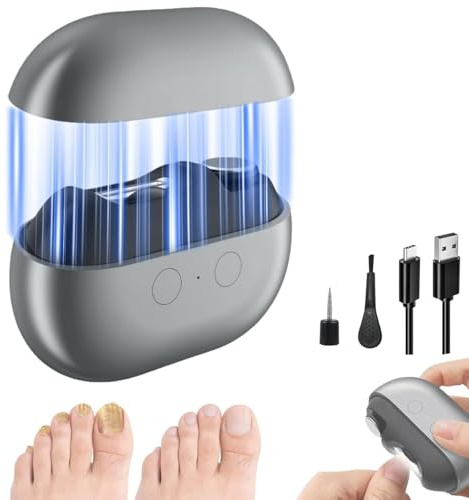 3-in-1 Multi-Functional Smart Nail Clipper, Electric Nail Clipper with Led Light, Electric Nail Clippers for Toenails, USB Charging, 2 Speeds & Nail Clippings Storage (Gray)