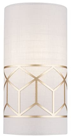 MAYTONI DECORATIVE LIGHTING Moderne Wandleuchte Messina 1xE14 excl.aus Leinen auf PVC Farbe Lein und Metall Gold 40W für Küche, Schlafzimmer, Wohnzimmer, Esszimmer, Lobby