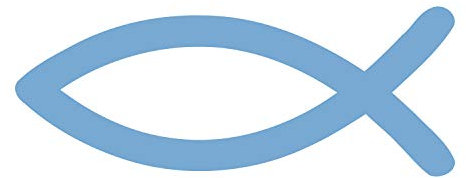 timalo® Christlicher Fischaufkleber fürs Auto 9x3cm Ichthys Autoaufkleber Fische (lichtblau)