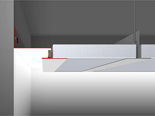 2m LED Trockenbauprofil WRD-40 für Einbau in abgehängte Rasterdeckensysteme Stahl Zinkblech