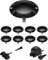 ledscom.de LED Boden-Aufbau-Leuchte Bunda, 2-flammig, schwarz für außen, befahrbar, warm-weiß, 9er Set