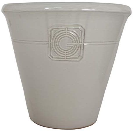 Gardenesque Large Ceramic Plant Pot | Ceramic Plant Pots Outdoor | Cream Plant Pot | W34 x H31cm