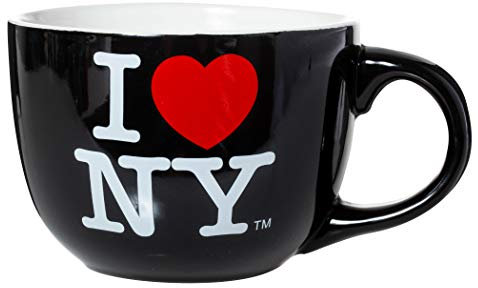 Artisan Owl Officially Licensed I Love New York Jumbo Extra Large 20oz Ceramic Latte Mug/Soup Mug (Black)