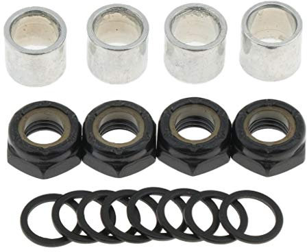 CUTICATE Skateboard Longboard Truck Kit Achsgeschwindigkeit Unterlegscheiben Muttern Spacer - Schwarz