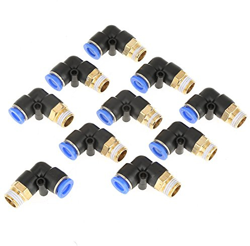 10 Stücke Luftanschluss 8mm, Pneumatische Ellenbogen Schnellkupplung Luftanschlüsse Adapter 8mm Durchmesser Gewinde G1 / 4 Set mit Langlebige Konstruktion Hochwertigem Material