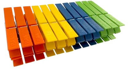 Pamex - Pinza Plástico Gigante Jumbo Colores Surtidos Ligeras-12 Paquetes- (288 Pinzas)