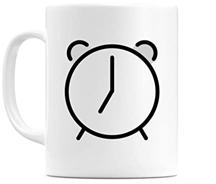 WeDoMugs Alarm Clock Emoji 11oz Ceramic Coffee Tea Gift Mug Cup