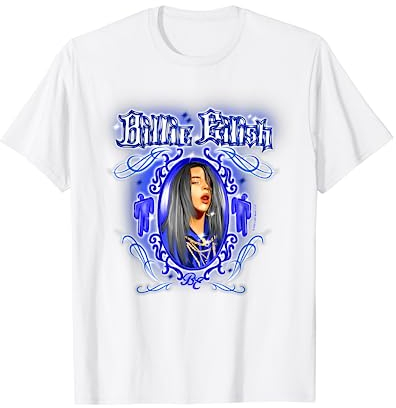 Billie Eilish Official Airbrush Graffiti Blue Blohsh T-Shirt