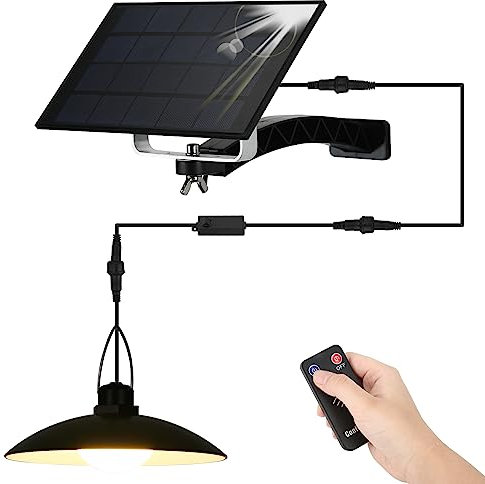 ENCOFT Solarlampen für Innen Solar Hängelampe IP65 Wasserdichte Solar Hängeleuchte Schwarz Außenbeleuchtung Solarleuchten für Außen Garten, Camping mit 3M Kabel(1 Licht,Warmweiß)
