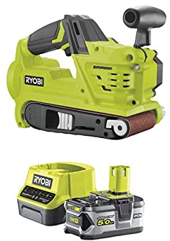 Pack RYOBI ponceuse à bande 75mm 18V One+ R18BS-0-1 batterie 5.0Ah - 1 chargeur rapide 2.0Ah RC18120-150