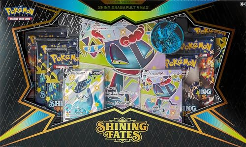 Pokémon TCG Shining Fates, Premium-Kollektion Shiny Crobat VMAX / Shiny Dragapult VMAX (1 Stück, zufällige Auswahl)