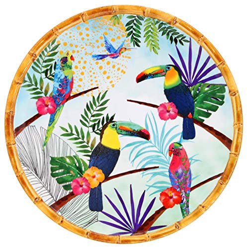 Les Jardins de la Comtesse - Großer Teller aus reinem Melamin - Tukanen aus Rio - Ø 28 cm - Multicolor- Quasi-unzerbrechlich Geschirr-Set MelARTmine