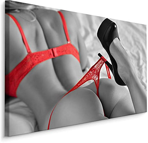 Muralo Leinwandbilder 120x80 Frau Schön Erotisch Erotismus Sexy Intim Canvas Wandbild Kunstdruck Schlafzimmer Wohnzimmer Wanddekoration Design XXL Br. 120 cm x Hö. 80 cm, Mehrfarbig