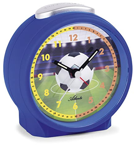 Atlanta Kinderwecker für Jungen Blau Fußball Quarzwecker - 1981/15
