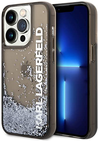 Karl Lagerfeld KLHCP14XLCKVK Hülle für iPhone 14 Pro Max 6,7 Schwarz hardcase Liquid Glitter Elong