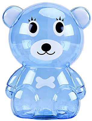 Spardosen für Kinder, Transparent Münzbank Niedlichen Cartoon Plastik Sparbüchse Bär Sparschwein für Münzen Sparschwein Junge Mädchen Geburtstag Einschulung Taufe Geburt Geschenke Zimmer Dekoration