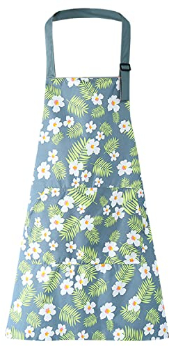 LECTNORE Chefs Küchenschürzen, Blumenschürzen für Frauen, verstellbare Schürze mit Tasche, Küchenschürze, wasserdichte Schürze zum Kochen