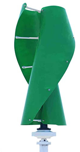 FJAUOQ Generatore Eolico Verticale 400 W ASSE Magnetico per Turbine Eoliche Generatore Verticale 12 V Turbina Eolica 2 Fogli con Regolatore di Carica,Verde,400W 24V