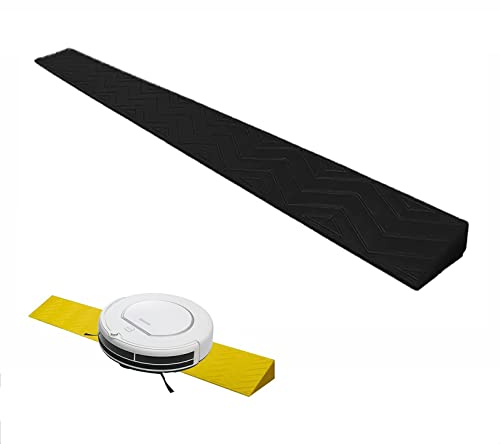 Rollstuhlrampe, Türschwellenrampe, Tragbare Indoor-Kehrrobotertür, Bordsteinrampe, Rutschfester Fester Kunststoff für Fahrrad-Roller-Gepäck, Freies Schneiden ( Color : Negro , Size : 100*12*5cm )