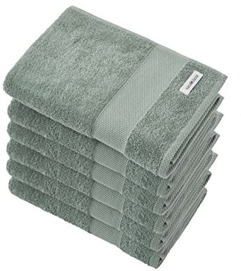 PandaHome Handtuch Set aus Baumwolle - 6 Badetücher - 100% Baumwolle Towel, Schnelltrocknend Weich Saugstark 500 g/m² (Grün)