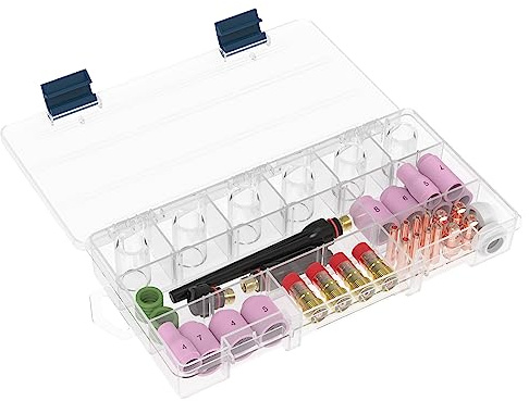 TOOLIOM 49PCS WIG Schweißbrenner Zubehör Kit Stubby Gas Linse Glas Tasse Keramik Cup Back Cap Kit für WP-17/18/26
