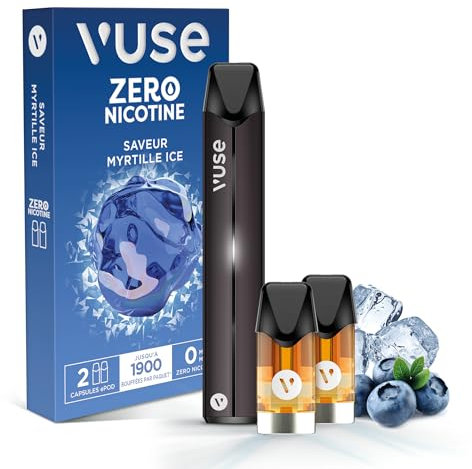 VUSE Cigarette Électronique Kit Complet - 1 Vuse Pro + 2 Capsules e-Liquide pour ePod – Recharge pour Cigarette Électronique - Saveur : Myrtille Ice