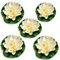Tsling Künstliche Lotusblume,Simulation Schwimmende Wasserlilie Teichpflanzen Seerose 10cm,Simulation Seerosen für Dekoration,Schwimmende Pool (Weiß 5pcs)