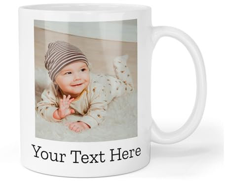 Personalised Mug Text Photo Printed Collage Design Logo Customised Gift Cup 11oz Various Options Mothers Fathers Day Coffee Cup Kitchenware. Personalised photo mug (Image and optional text)