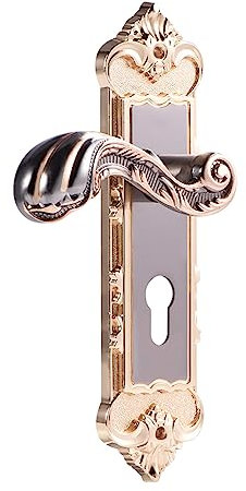 Restokki Poignée de Porte Intérieure En Alliage D'aluminium, garnitures de porte Ferrure de Porte de Chambre Antique Parfaite, Poignee Porte Entree Avec Serrur