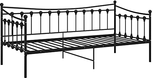vidaXL Schlafsofa Bettgestell Schwarz Metall 90x200 cm